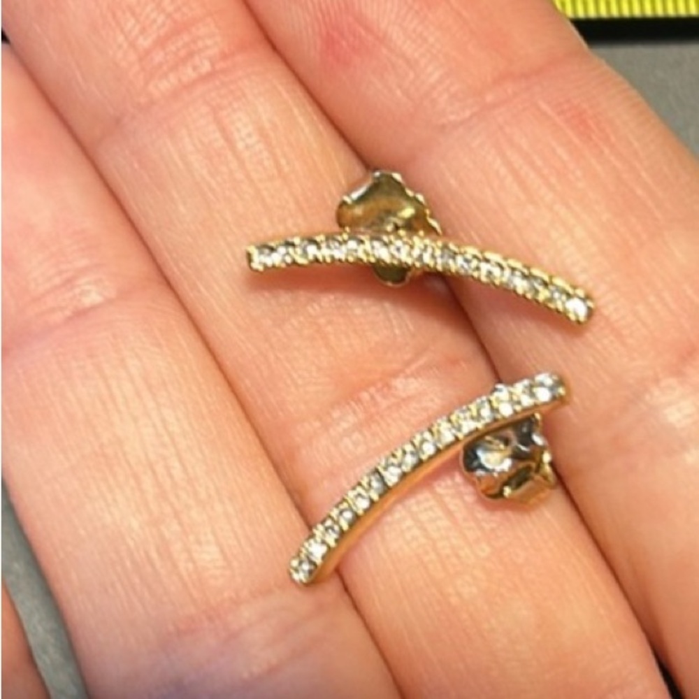 Nadri CZ bar crawler earrings
